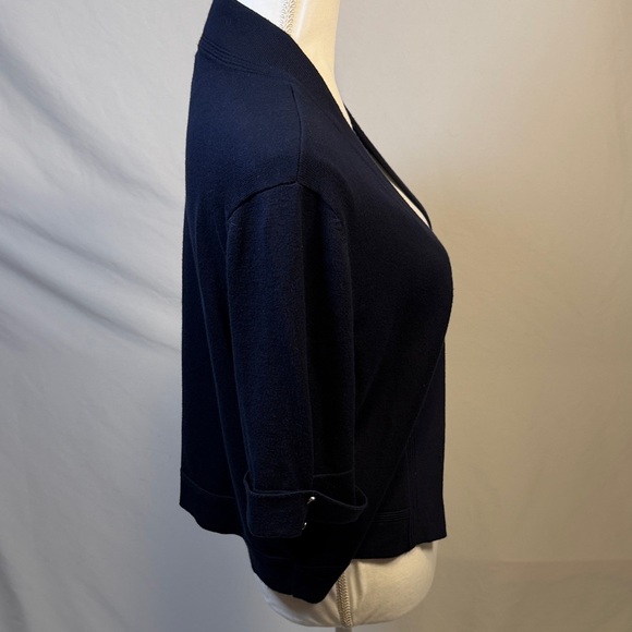 Women's Navy Open-Front Cardigan Size Large - Picture 5 of 10